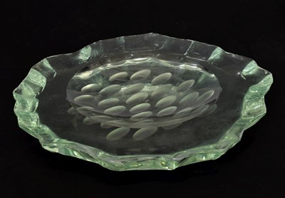 Lot 397 - Attributed to Fontana Arte, Italy - Pale green glass dish