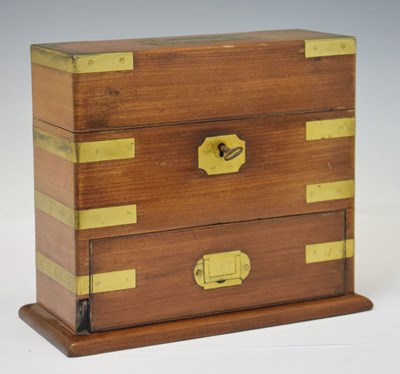 Lot 224 - 19th century mahogany and brass bound table top apothecary cabinet