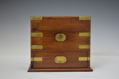 Lot 224 - 19th century mahogany and brass bound table top apothecary cabinet
