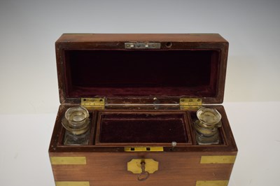 Lot 224 - 19th century mahogany and brass bound table top apothecary cabinet