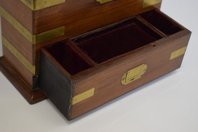 Lot 224 - 19th century mahogany and brass bound table top apothecary cabinet