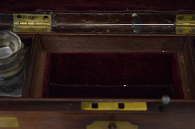 Lot 224 - 19th century mahogany and brass bound table top apothecary cabinet