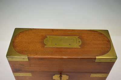 Lot 224 - 19th century mahogany and brass bound table top apothecary cabinet