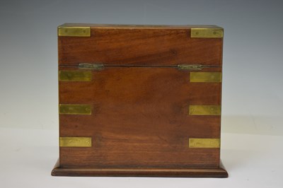 Lot 224 - 19th century mahogany and brass bound table top apothecary cabinet