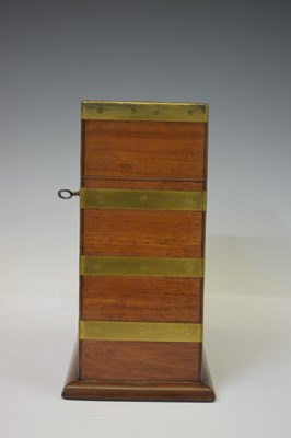 Lot 224 - 19th century mahogany and brass bound table top apothecary cabinet