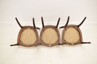 Lot 537 - Set of five late Victorian inlaid chairs with plaque 'Blyth & Sons Manufacturer Chiswell St. London'