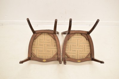 Lot 537 - Set of five late Victorian inlaid chairs with plaque 'Blyth & Sons Manufacturer Chiswell St. London'