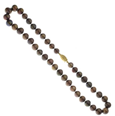 Lot 80 - Bronzed colour freshwater cultured pearl necklace