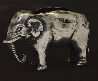 Lot Early 20th century novelty silver pin cushion in the form of an elephant