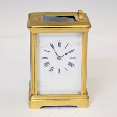 Lot 518 - French brass cased carriage clock
