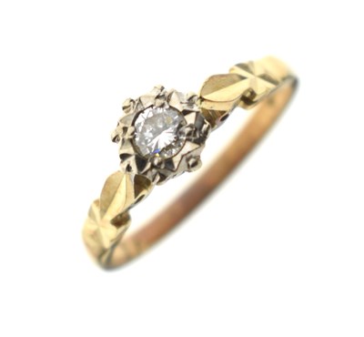 Lot 2 - Diamond single stone illusion set 18ct gold ring