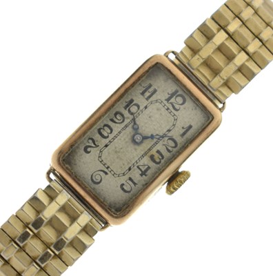 Lot 121 - Tavannes Watch Co. - Lady's Art Deco 9ct rose gold cased bracelet watch