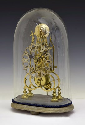 Lot 426 - Mid 19th century brass single fusee 'Cathedral' skeleton clock