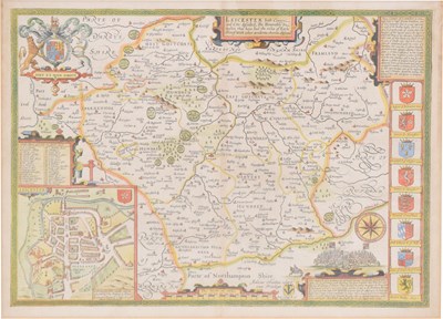 Lot 421 - John Speed - Map of Leicestershire