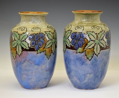 Lot 322 - Pair of late 19th or early 20th century Royal Doulton stoneware vases