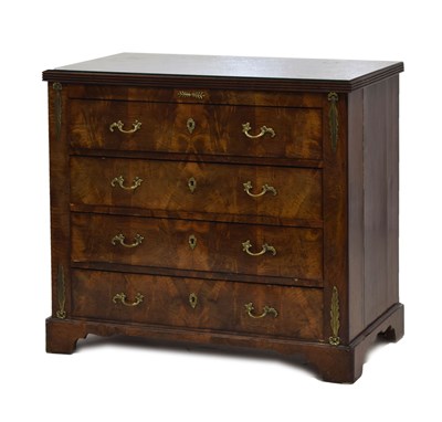 Lot 454 - 19th century Biedermeier flame figured mahogany chest of drawers