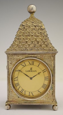 Lot 152 - Elizabeth II 'Greenwich Tercentenary Silver Clock'