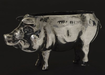 Lot Early 20th century novelty silver pin cushion in the form of a pig