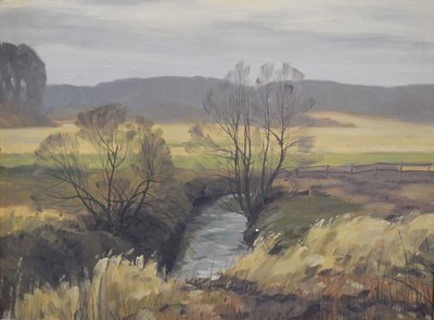 Lot 454 - Arthur Nielsen (Danish, 1883-1946) - Oil on board - Rural Landscape