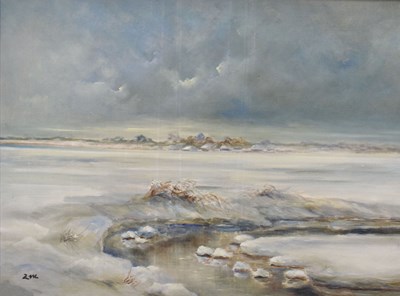Lot 460 - 20th century - Oil on canvas - Lakeside huts