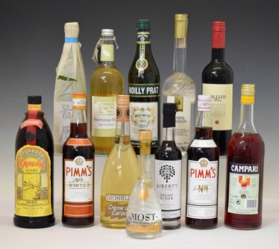Lot 410 - Collection of mixers - Creme de Cacao, etc