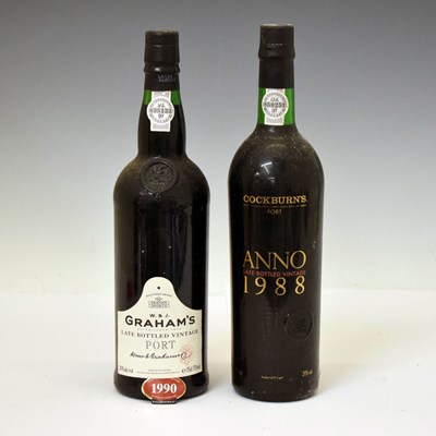 Lot 392 - Cockburn's Late Bottled Vintage port, 1988, and Graham's LBV port, 1990