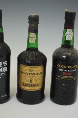 Lot 393 - Warre's Warrior Finest Reserve Port, Sandeman's Finest Old Port, and Cockburn's Special Reserve Port
