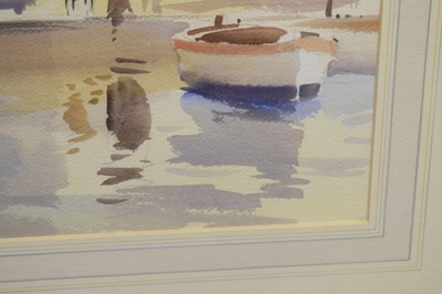 Lot 336 - Edward Brian Seago, RWS, RBA, (British, 1910-1974) - Watercolour - The Quay, Chioggia