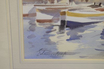 Lot 336 - Edward Brian Seago, RWS, RBA, (British, 1910-1974) - Watercolour - The Quay, Chioggia