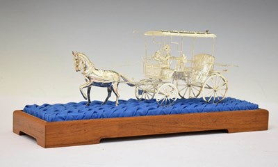 Lot 168 - Indonesian white-metal horse and carriage