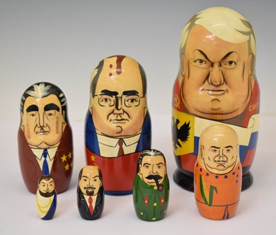 Lot 208 - Graduated set of seven USSR matryoshka dolls