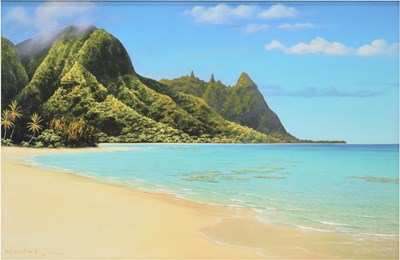 Lot 423 - Harry D Wishard (Modern) - Signed limited edition print - Hawaiian beach scene