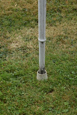 Lot 543 - White painted cast metal bamboo-effect garden / patio set