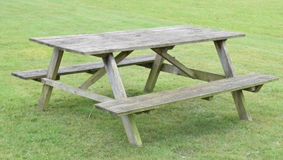 Lot 545 - Large wooden picnic table
