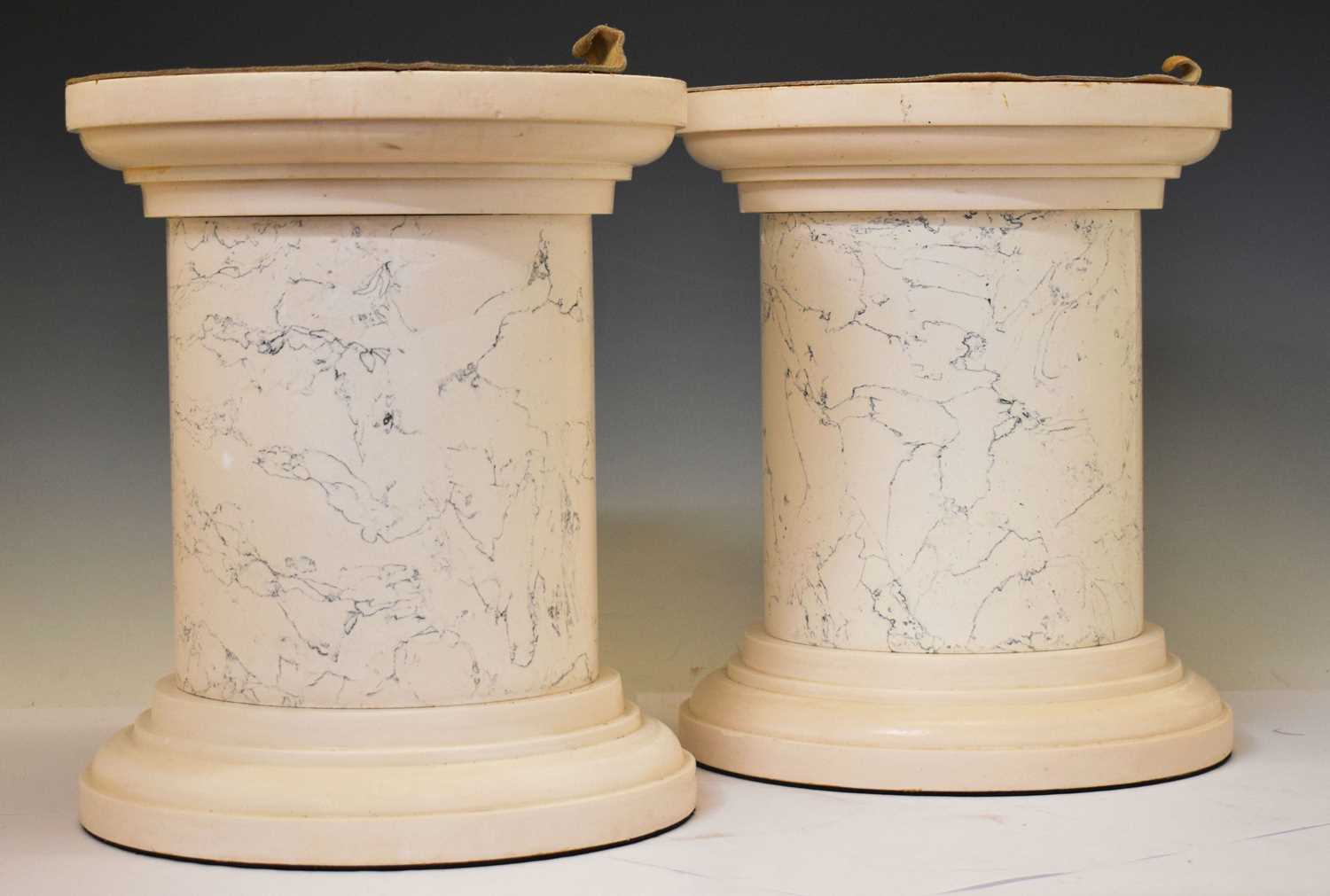 Lot 471 - Scagliola pair of pedestals of column form