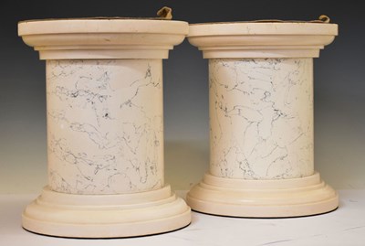 Lot 471 - Scagliola pair of pedestals of column form
