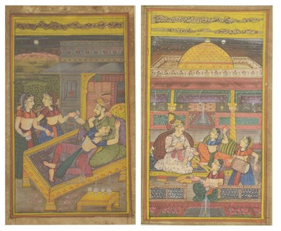 Lot 366 - Two Indian Mughal School manuscript watercolours