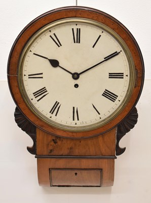 Lot 501 - Late Victorian walnut cased single fusee 'drop dial' wall clock