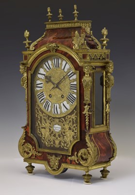 Lot 422 - Large mid 19th century French red tortoiseshell bracket or table clock - Passerat, a Paris