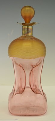 Lot 157 - Victorian silver mounted cranberry glass kluk kluk whisky decanter