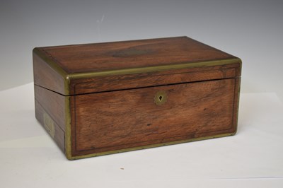 Lot 221 - Victorian brass bound lap desk or writing slope