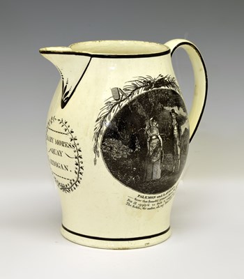 Lot 219 - Welsh Interest - Late George III Liverpool creamware jug