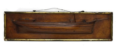 Lot 19th century Shipwright's half block model boat