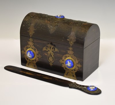 Lot 165 - Pearce, 77 Cornhill - Victorian coromandel stationery box and page turner