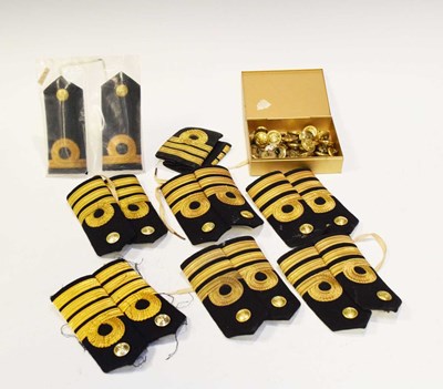 Lot 368 - Collection naval epaulettes and gilt metal uniform buttons