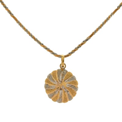 Lot 78 - Indian two colour metal pendant and chain