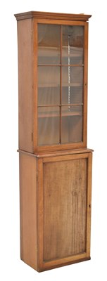 Lot 631 - Mahogany two-stage cupboard of narrow proportions