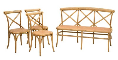 Lot 659 - 20th century ash and rattan four-piece suite