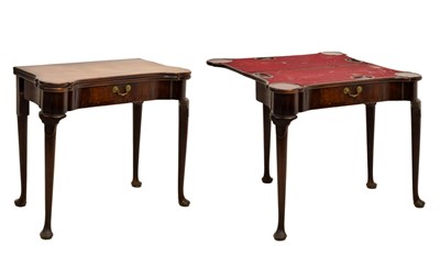 Lot 459 - Early George III mahogany fold-over card table