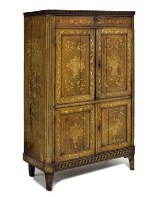 Lot 451 - Early 19th century Dutch oak and marquetry pier cabinet